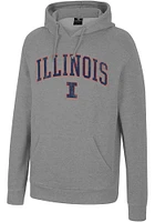 Colosseum Illinois Fighting Illini Mens Grey Allen Long Sleeve Hoodie