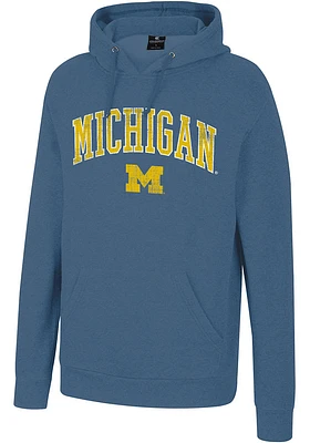 Colosseum Michigan Wolverines Mens Blue Allen Long Sleeve Hoodie