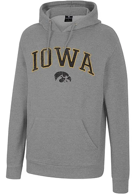 Colosseum Iowa Hawkeyes Mens Grey Allen Long Sleeve Hoodie