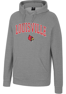 Colosseum Louisville Cardinals Mens Grey Allen Long Sleeve Hoodie