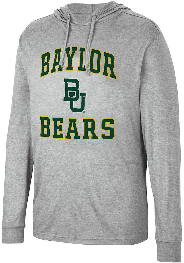 Colosseum Baylor Bears Mens Grey Collin Long Sleeve Hoodie