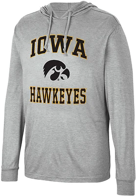 Colosseum Iowa Hawkeyes Mens Grey Collin Long Sleeve Hoodie