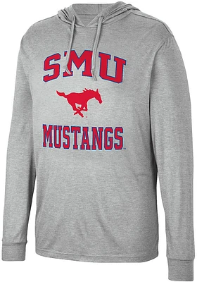 Colosseum SMU Mustangs Mens Grey Collin Long Sleeve Hoodie