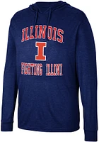 Colosseum Illinois Fighting Illini Mens Navy Blue Collin Long Sleeve Hoodie