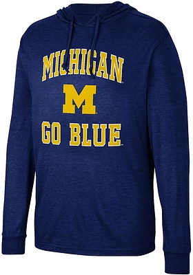 Colosseum Michigan Wolverines Mens Blue Collin Long Sleeve Hoodie