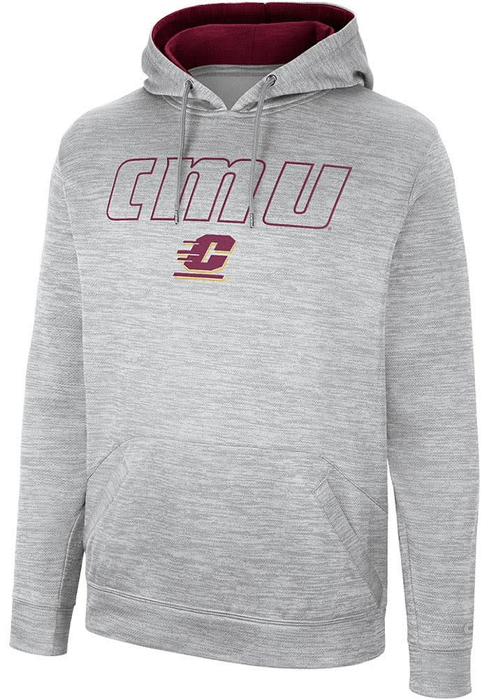 Colosseum Central Michigan Chippewas Mens Grey Mac Hood
