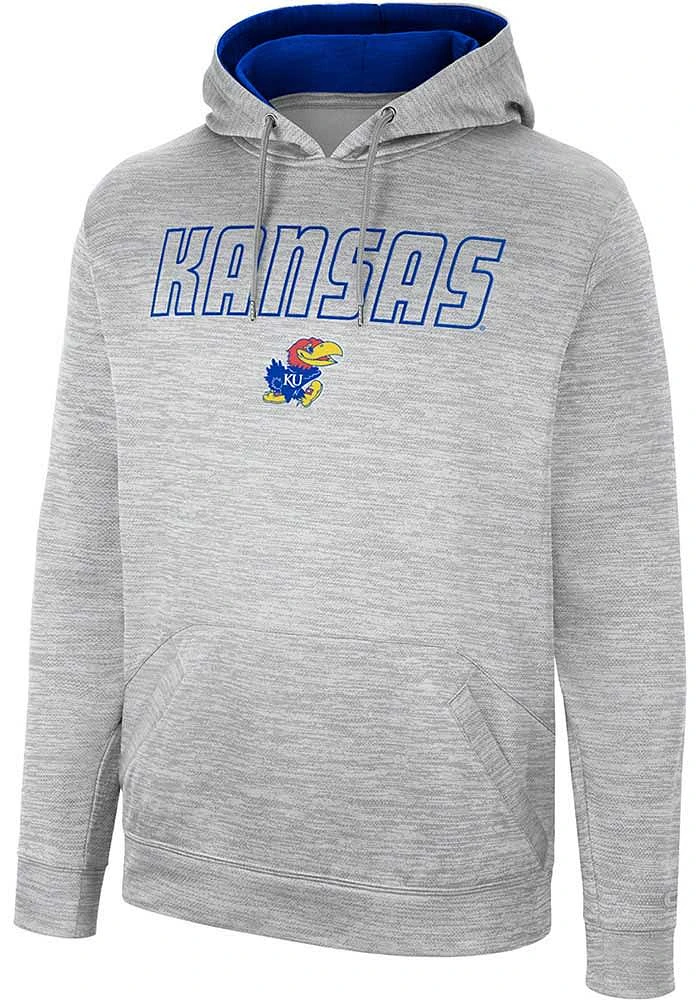 Colosseum Kansas Jayhawks Mens Grey Mac Hood