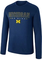 Colosseum Michigan Wolverines Blue Messi Long Sleeve T-Shirt