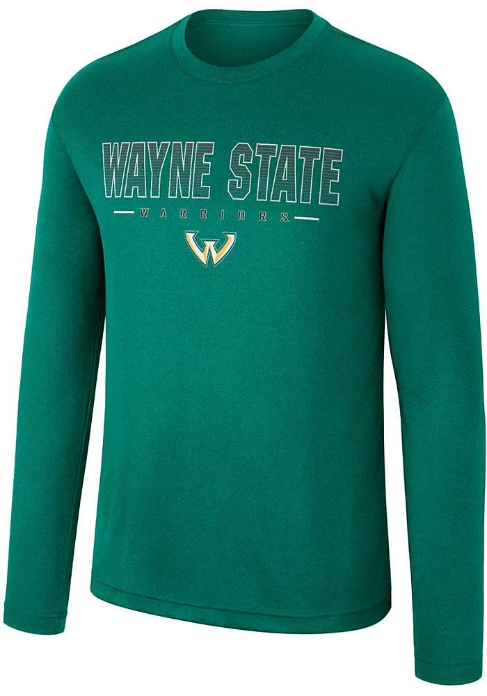 Colosseum Wayne State Warriors Green Messi Long Sleeve T-Shirt