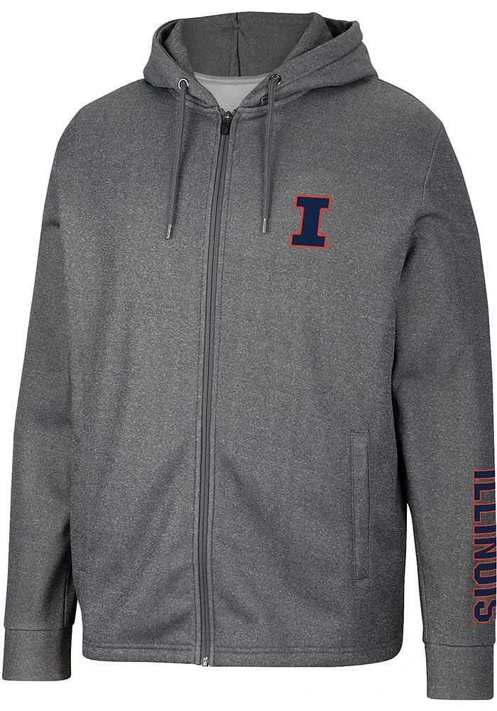 Colosseum Illinois Fighting Illini Mens Charcoal Lockett Long Sleeve Zip