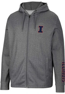 Colosseum Illinois Fighting Illini Mens Charcoal Lockett Long Sleeve Zip