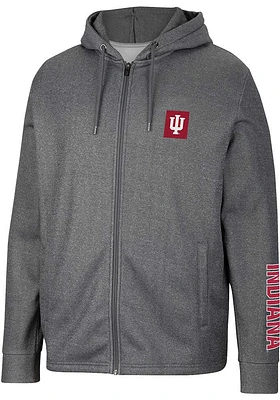 Colosseum Indiana Hoosiers Mens Charcoal Lockett Long Sleeve Zip