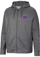 Colosseum K-State Wildcats Mens Charcoal Lockett Long Sleeve Zip