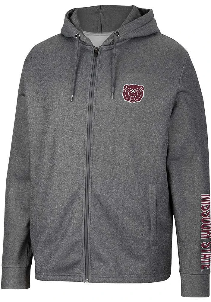 Colosseum Missouri State Bears Mens Charcoal Lockett Long Sleeve Zip