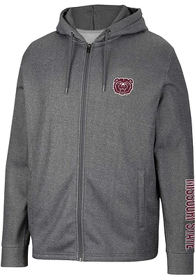 Colosseum Missouri State Bears Mens Charcoal Lockett Long Sleeve Zip