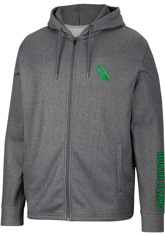 Colosseum North Texas Mean Green Mens Charcoal Lockett Long Sleeve Zip