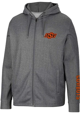 Colosseum Oklahoma State Cowboys Mens Charcoal Lockett Long Sleeve Zip
