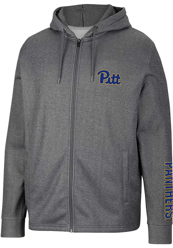 Colosseum Pitt Panthers Mens Charcoal Lockett Long Sleeve Zip