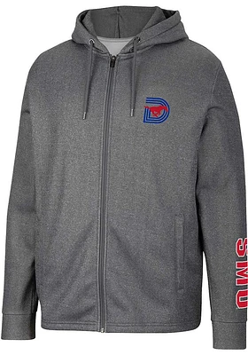 Colosseum SMU Mustangs Mens Charcoal Lockett Long Sleeve Zip