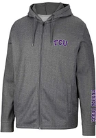 Colosseum TCU Horned Frogs Mens Charcoal Lockett Long Sleeve Zip