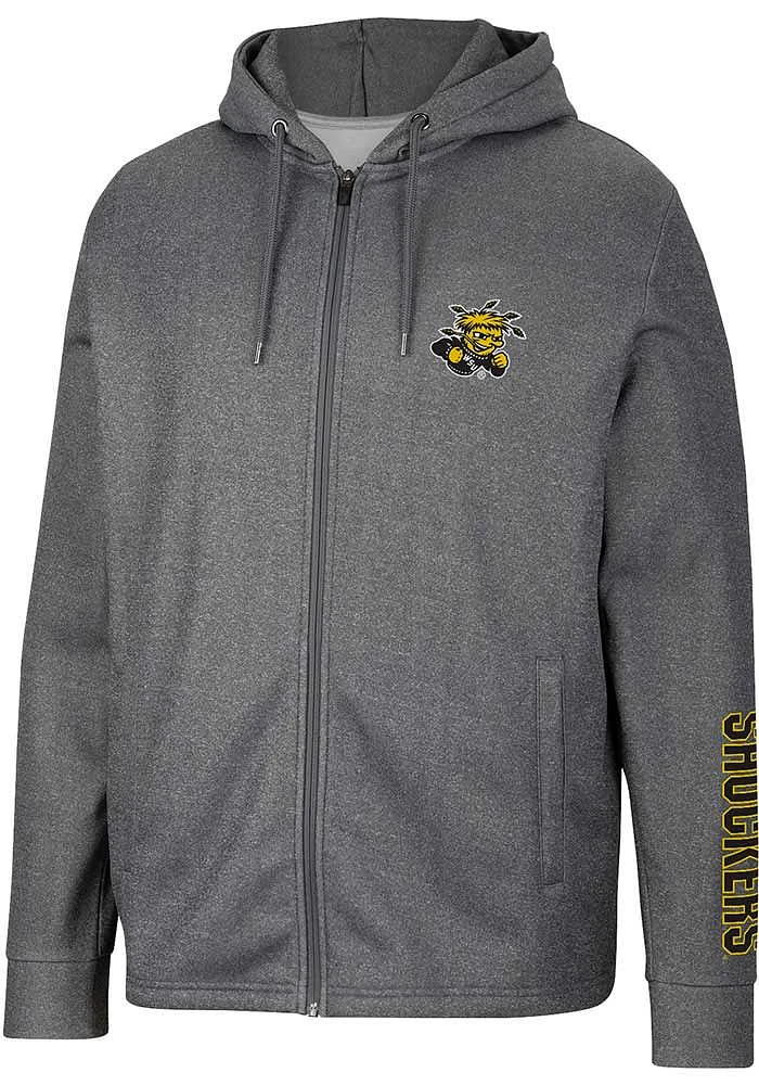 Colosseum Wichita State Shockers Mens Charcoal Lockett Long Sleeve Zip