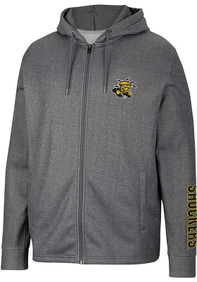 Colosseum Wichita State Shockers Mens Charcoal Lockett Long Sleeve Zip