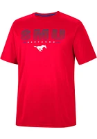 Colosseum SMU Mustangs Red Hamilton Short Sleeve T Shirt
