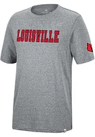 Colosseum Louisville Cardinals Grey Crosby Short Sleeve Fashion T Shirt