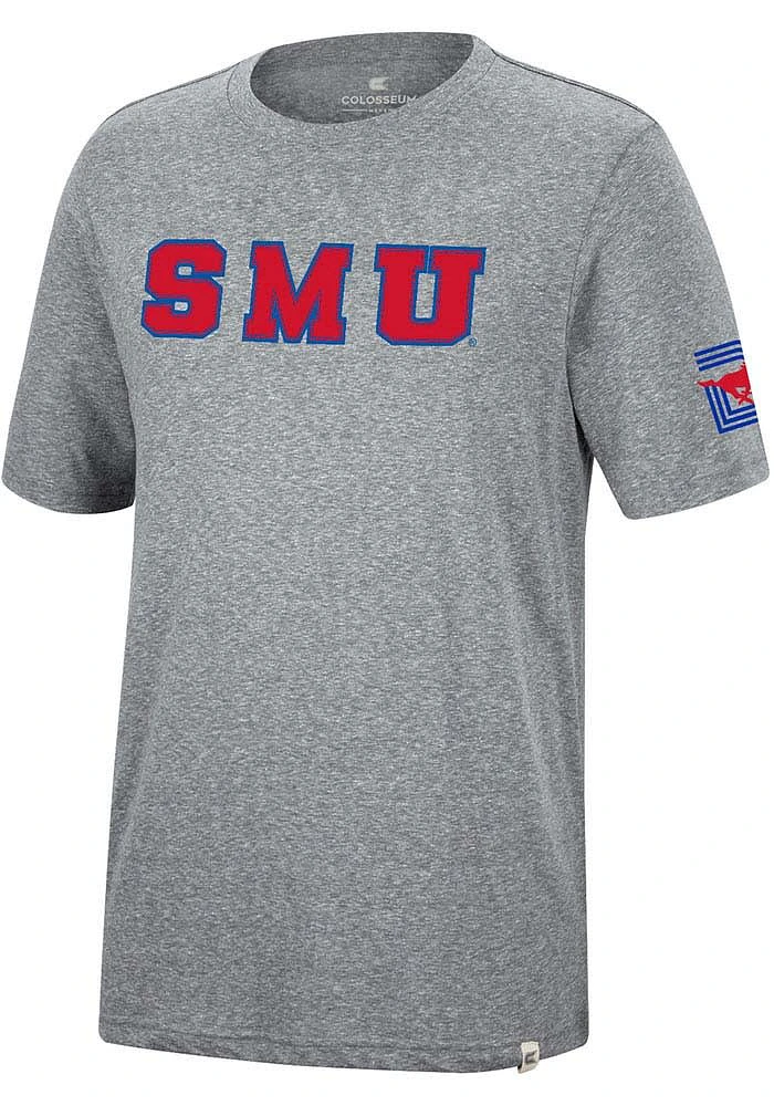 Colosseum SMU Mustangs Grey Crosby Short Sleeve Fashion T Shirt