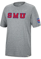 Colosseum SMU Mustangs Grey Crosby Short Sleeve Fashion T Shirt