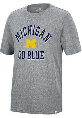 Colosseum Michigan Wolverines Grey Trout Short Sleeve Fashion T Shirt