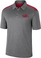 Colosseum Arkansas Razorbacks Mens Charcoal Rahm Short Sleeve Polo