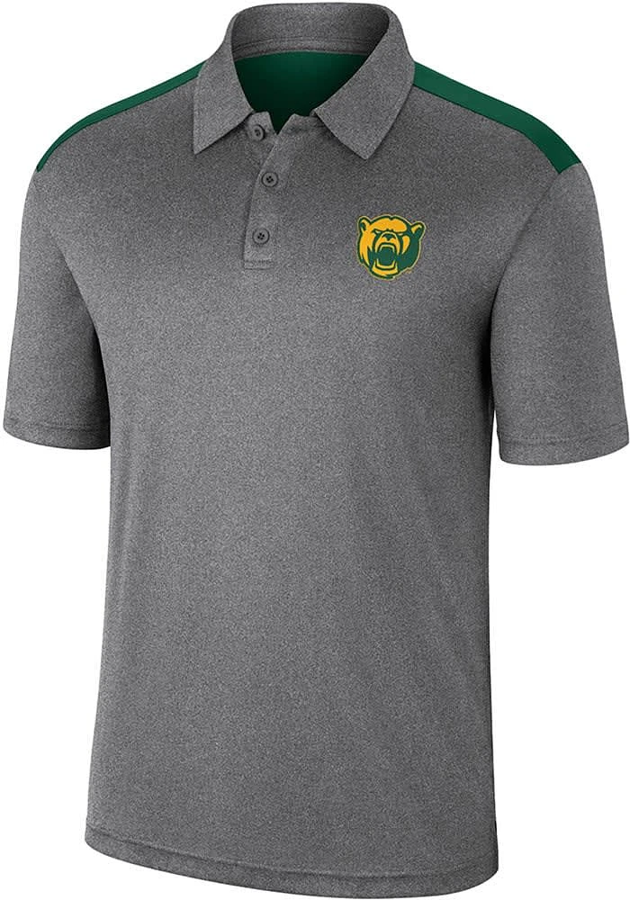 Colosseum Baylor Bears Mens Charcoal Rahm Short Sleeve Polo