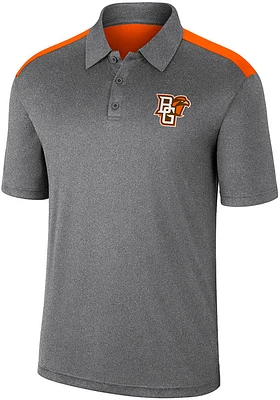 Colosseum Bowling Green Falcons Mens Charcoal Rahm Short Sleeve Polo