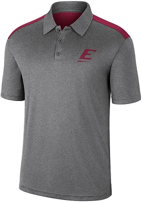 Colosseum Eastern Kentucky Colonels Mens Charcoal Rahm Short Sleeve Polo