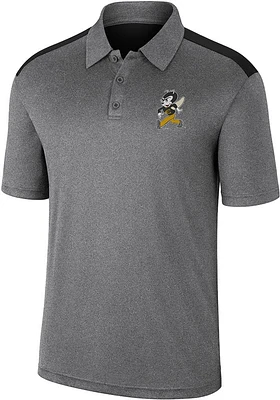 Colosseum Emporia State Hornets Mens Charcoal Rahm Short Sleeve Polo