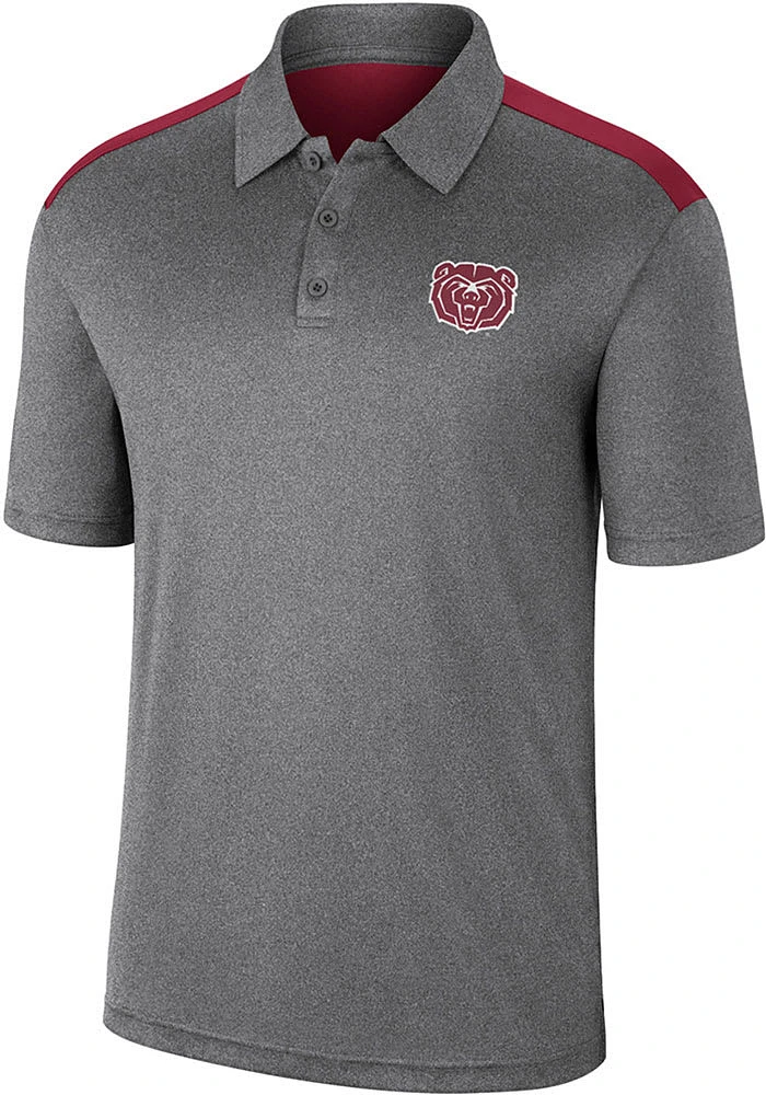 Colosseum Missouri State Bears Mens Charcoal Rahm Short Sleeve Polo