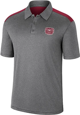 Colosseum Missouri State Bears Mens Charcoal Rahm Short Sleeve Polo