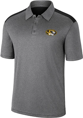 Colosseum Missouri Tigers Mens Charcoal Rahm Short Sleeve Polo