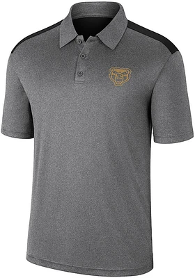 Colosseum Oakland University Golden Grizzlies Mens Charcoal Rahm Short Sleeve Polo