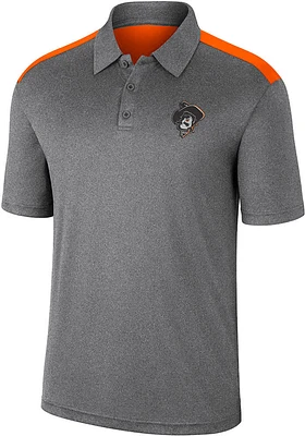 Colosseum Oklahoma State Cowboys Mens Charcoal Rahm Short Sleeve Polo