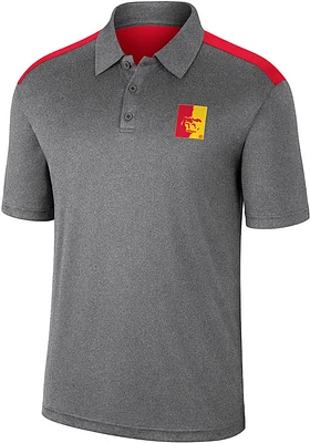 Colosseum Pitt State Gorillas Mens Charcoal Rahm Short Sleeve Polo