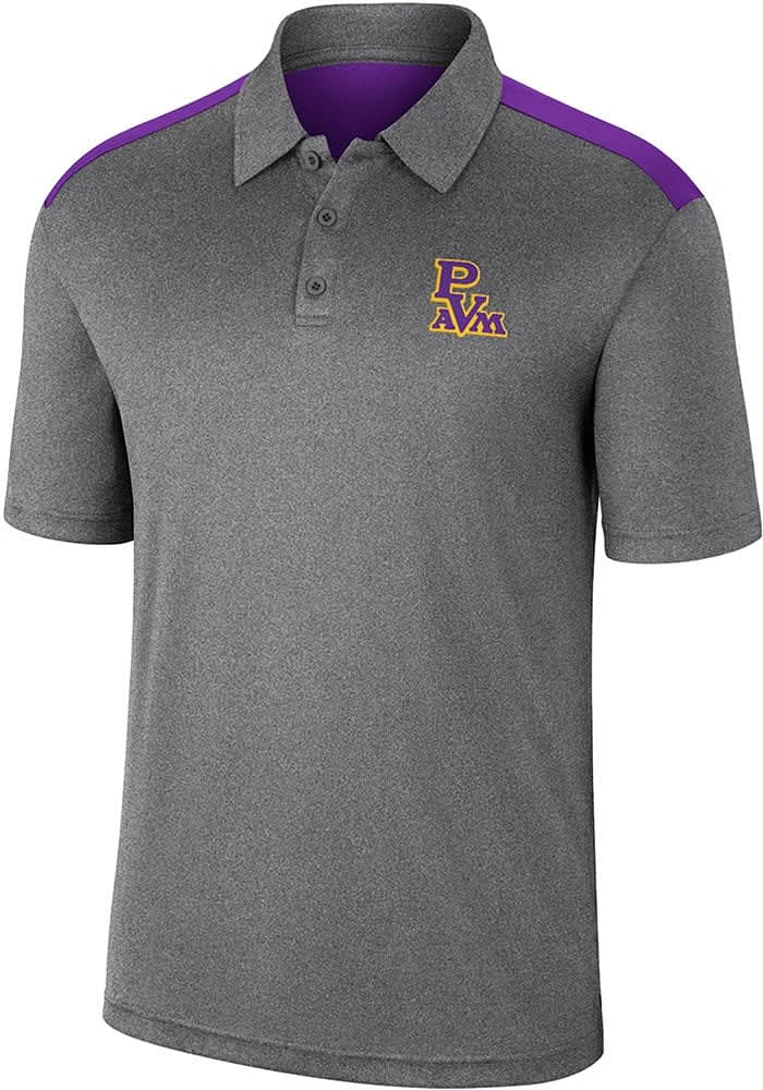 Colosseum Prairie View A&M Panthers Mens Charcoal Rahm Short Sleeve Polo