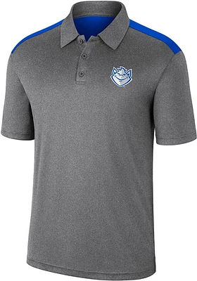 Colosseum Saint Louis Billikens Mens Charcoal Rahm Short Sleeve Polo
