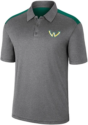 Colosseum Wayne State Warriors Mens Charcoal Rahm Short Sleeve Polo