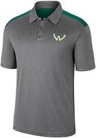 Colosseum Wayne State Warriors Mens Charcoal Rahm Short Sleeve Polo