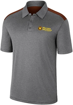 Colosseum Western Michigan Broncos Mens Charcoal Rahm Short Sleeve Polo