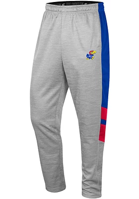 Colosseum Kansas Jayhawks Mens Grey Bushwood Fleece Pants