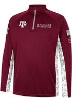 Colosseum Texas A&M Aggies Mens Maroon OHT American Hero Camo Long Sleeve Qtr Zip Pullover