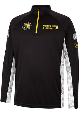 Colosseum Wichita State Shockers Mens Black OHT American Hero Camo Long Sleeve Qtr Zip Pullover